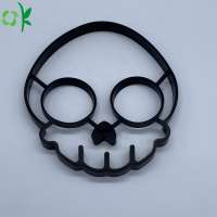 OKSILICONE Silicone Skull Shaped Egg Ring Food Grade Silicone Egg Boiled Ring Silicone Mold Black Skull Shaped