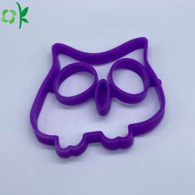 OKSILICONE Silicone Owl Shaped Egg Ring Food Grade Silicone Egg Boiled Ring Silicone Mold Black Owl Shaped