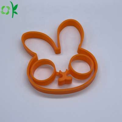 OKSILICONE Silicone Rabbit Shaped Egg Ring Food Grade Silicone Egg Boiled Ring Silicone Mold Black Rabbit Shaped